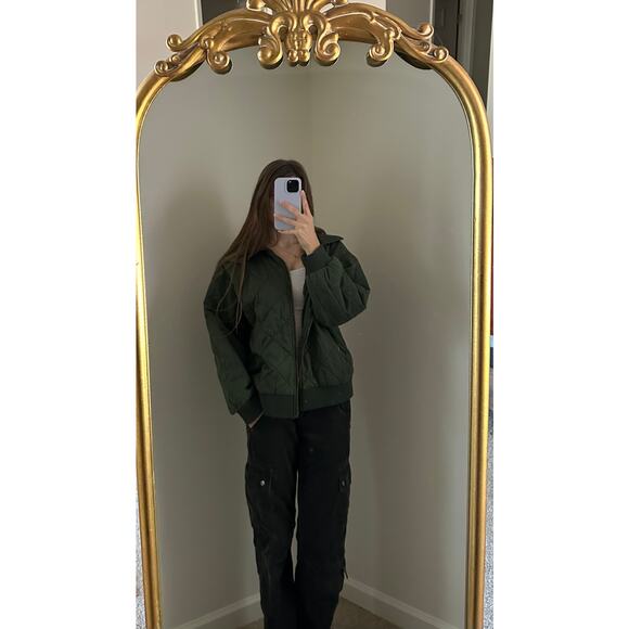 Wild Fable Green Quilted Zip Up Jacket Coat - Picture 2 of 8